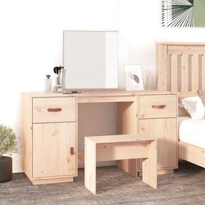 Комплект тоалетка с огледало, борово дърво масив