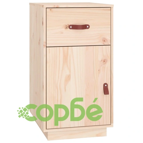 Бюро с шкафове, 135x50x75 см, борово дърво масив ➤ топ цена ➤ sorbe.bg