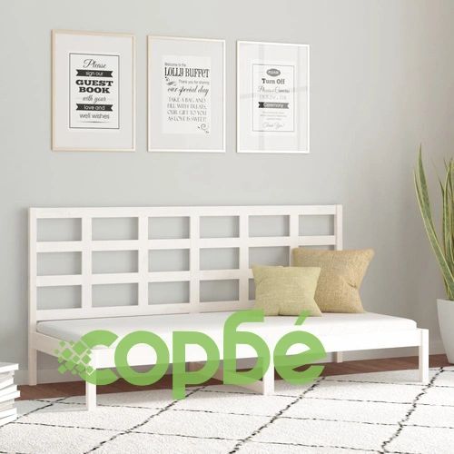 Дневно легло без матрак, бял, 80x200 см, борово дърво масив ➤ топ цена ➤ sorbe.bg