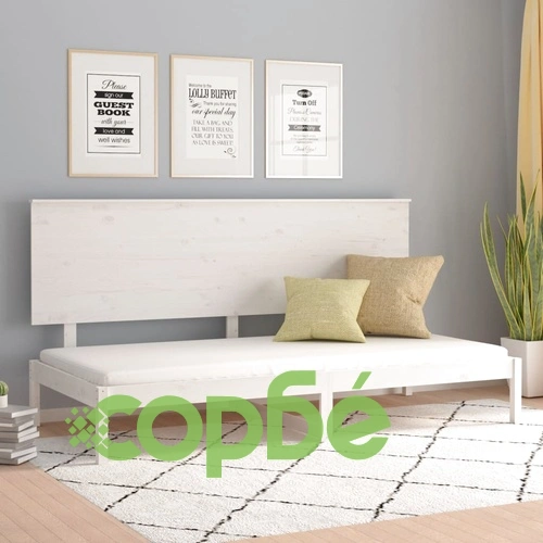 Дневно легло без матрак, бял, 80x200 см, борово дърво масив ➤ топ цена ➤ sorbe.bg
