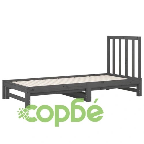Разтегателно дневно легло, без матрак, сиво, 2x(90x200) см ➤ топ цена ➤ sorbe.bg