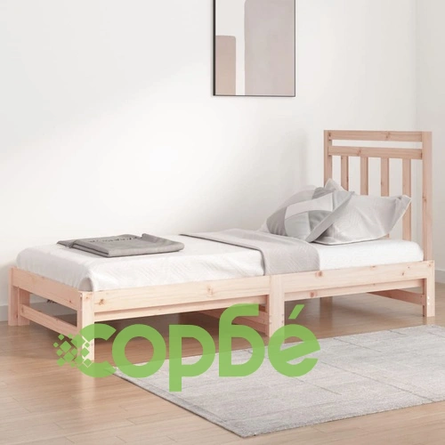 Разтегателно дневно легло, 2x(90x200) см, борово дърво масив ➤ топ цена ➤ sorbe.bg