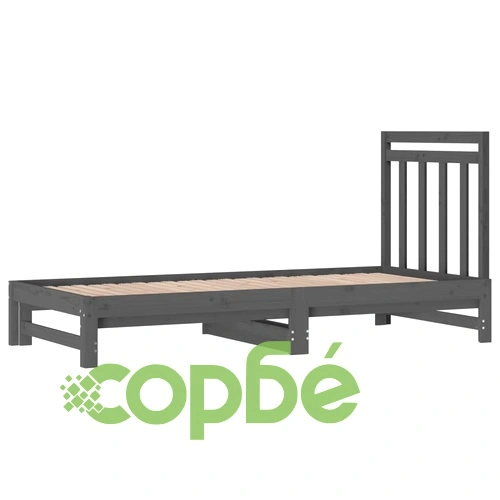 Разтегателно дневно легло, без матрак, сиво, 2x(90x200) см ➤ топ цена ➤ sorbe.bg