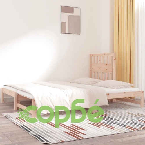 Разтегателно дневно легло, 2x(90x200) см, борово дърво масив ➤ топ цена ➤ sorbe.bg