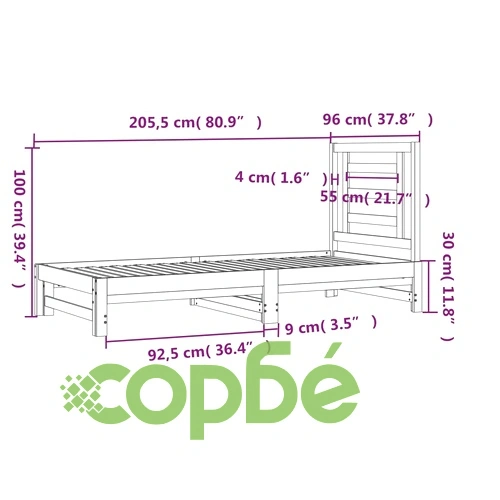 Разтегателно дневно легло, без матрак, сиво, 2x(90x200) см ➤ топ цена ➤ sorbe.bg