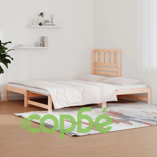 Разтегателно дневно легло, 2x(90x200) см, борово дърво масив ➤ топ цена ➤ sorbe.bg