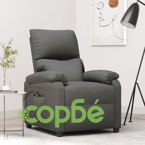 Изправящ стол, тъмносив, текстил ➤ топ цена ➤ sorbe.bg