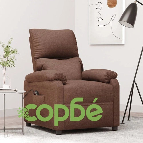 Изправящ стол, кафяв, текстил ➤ топ цена ➤ sorbe.bg