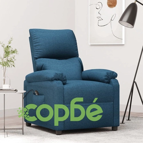 Изправящ стол, син, текстил ➤ топ цена ➤ sorbe.bg