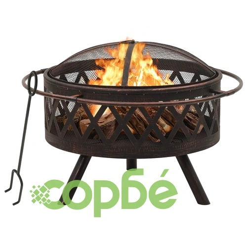 Рустик преносимо огнище с ръжен, 76 см, XXL, стомана ➤ топ цена ➤ sorbe.bg