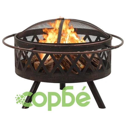 Рустик преносимо огнище с ръжен, 76 см, XXL, стомана ➤ топ цена ➤ sorbe.bg