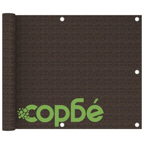 Балконски параван, кафяв, 75x500 см, HDPE ➤ топ цена ➤ sorbe.bg