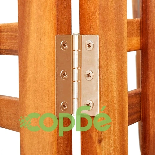 Параван за стая, 3 панела, 121x2x120 cм, акациево дърво масив ➤ топ цена ➤ sorbe.bg