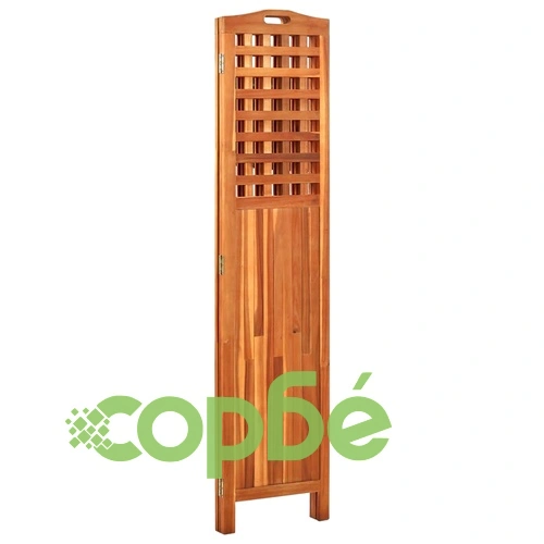 Параван за стая, 3 панела, 121x2x170 cм, акациево дърво масив ➤ топ цена ➤ sorbe.bg