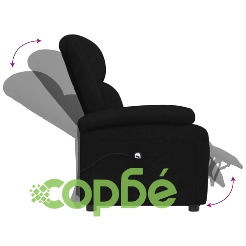 Изправящ стол, черен, текстил ➤ топ цена ➤ sorbe.bg