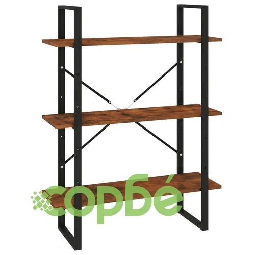 Библиотека на 5 нива, опушен дъб, 80x30x175 см, инженерно дърво ➤ топ цена ➤ sorbe.bg