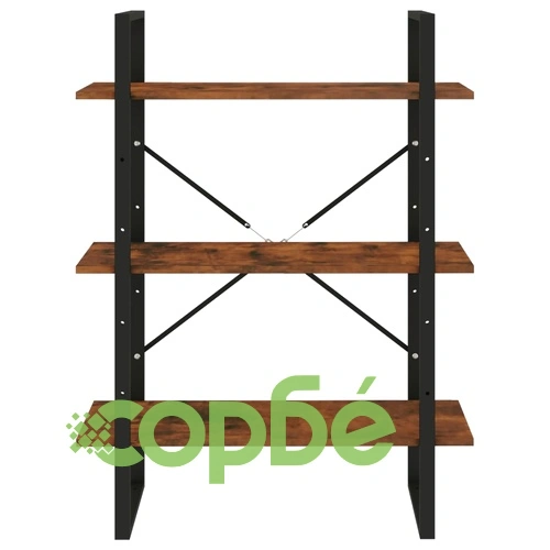 Библиотека на 5 нива, опушен дъб, 80x30x175 см, инженерно дърво ➤ топ цена ➤ sorbe.bg