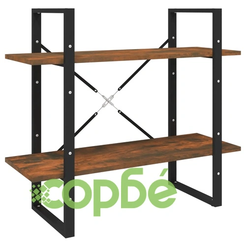 Библиотека на 5 нива, опушен дъб, 80x30x175 см, инженерно дърво ➤ топ цена ➤ sorbe.bg