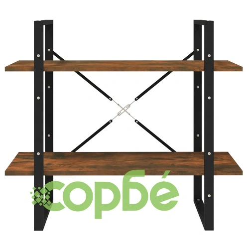 Библиотека на 5 нива, опушен дъб, 80x30x175 см, инженерно дърво ➤ топ цена ➤ sorbe.bg