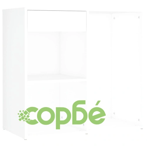 Комплект тоалетка с LED, бяла, инженерно дърво ➤ топ цена ➤ sorbe.bg