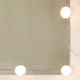 Комплект тоалетка с LED, бял гланц, инженерно дърво