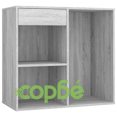 Комплект тоалетка с LED, сив сонома, инженерно дърво ➤ топ цена ➤ sorbe.bg