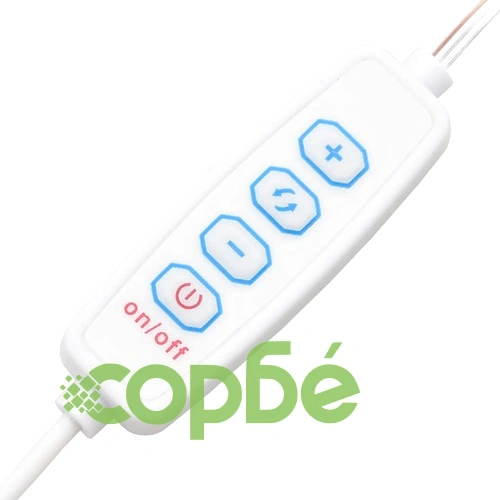 Комплект тоалетка с LED, бял гланц, инженерно дърво ➤ топ цена ➤ sorbe.bg