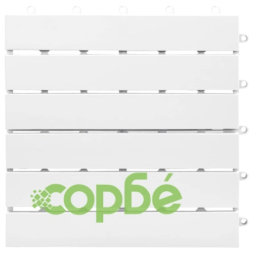 Декинг плочки, 30 бр, бели 30x30 см, акация масив ➤ топ цена ➤ sorbe.bg