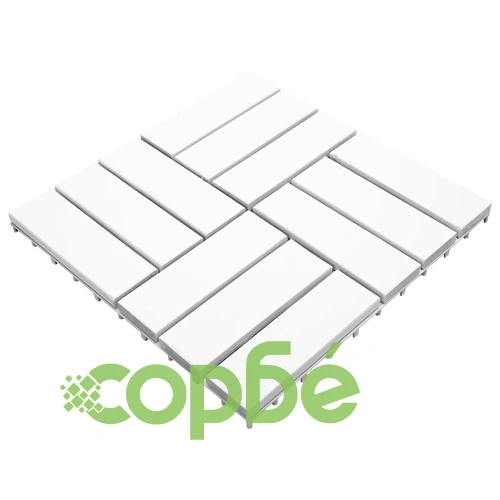 Декинг плочки, 20 бр, бели 30x30 см, акация масив ➤ топ цена ➤ sorbe.bg
