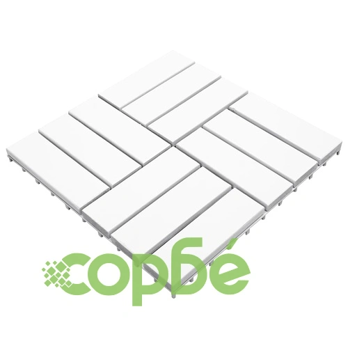 Декинг плочки, 30 бр, бели 30x30 см, акация масив ➤ топ цена ➤ sorbe.bg