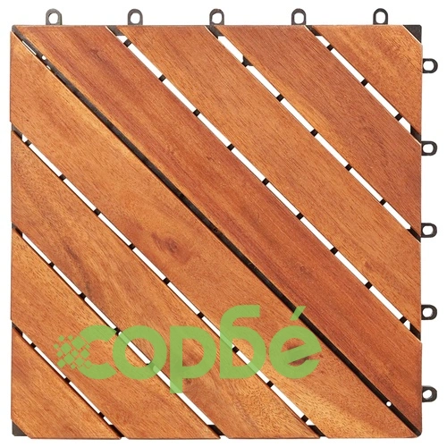 Декинг плочки, 30 бр, кафяви, 30x30 см, акация масив ➤ топ цена ➤ sorbe.bg