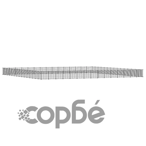 Клетка за животни с врата, 60 панела, черна, 35x35 см, стомана ➤ топ цена ➤ sorbe.bg