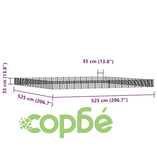 Клетка за животни с врата, 60 панела, черна, 35x35 см, стомана ➤ топ цена ➤ sorbe.bg