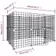 Клетка за животни с врата, 20 панела, черна, 35x35 см, стомана