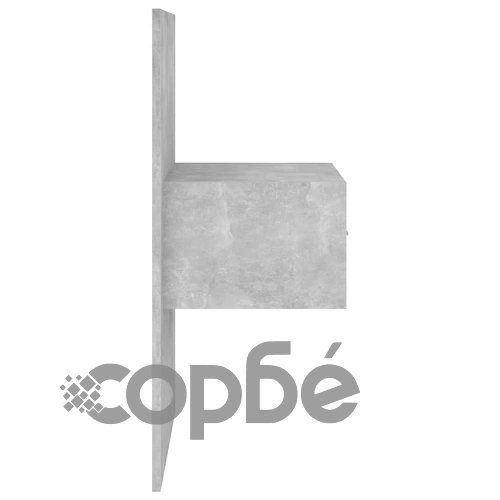 Горна табла за легло с шкафчета, бетонно сива, инженерно дърво ➤ топ цена ➤ sorbe.bg