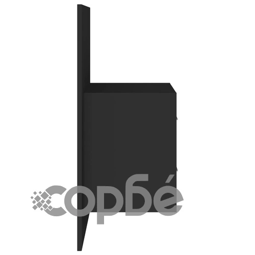 Горна табла за легло с шкафчета, черна, инженерно дърво ➤ топ цена ➤ sorbe.bg