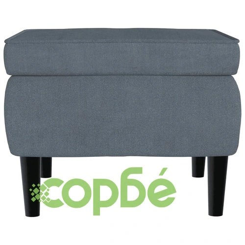Фотьойл Wingback с табуретка, тъмносив, кадифе ➤ топ цена ➤ sorbe.bg