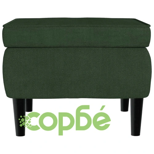 Фотьойл Wingback с табуретка, тъмнозелена, кадифе ➤ топ цена ➤ sorbe.bg