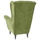 Фотьойл Wingback с табуретка, светлозелено, кадифе