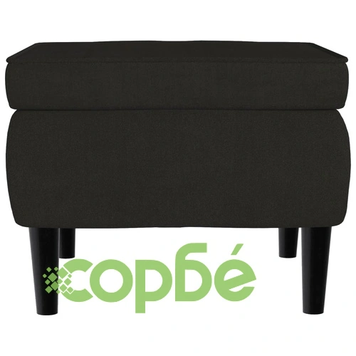 Фотьойл Wingback с табуретка, черен, кадифе ➤ топ цена ➤ sorbe.bg