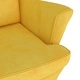 Фотьойл Wingback с табуретка, Горчица жълто, кадифе