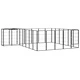 Заграждение за куче черно 26 панела 50x100 см прахово боядисано