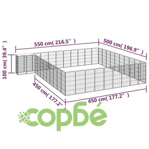 Заграждение за куче черно 42 панела 50x100 см прахово боядисано ➤ топ цена ➤ sorbe.bg
