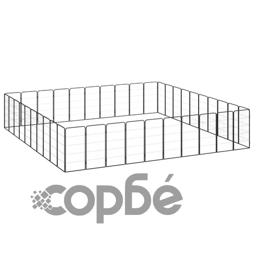 Заграждение за куче черно 40 панела 50x100 см прахово боядисано ➤ топ цена ➤ sorbe.bg