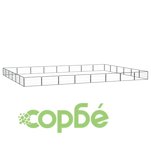 Заграждение за куче черно 28 панела 100x50 см прахово боядисано ➤ топ цена ➤ sorbe.bg