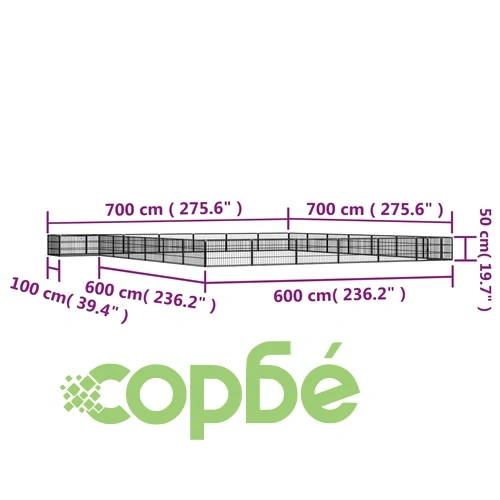 Заграждение за куче черно 28 панела 100x50 см прахово боядисано ➤ топ цена ➤ sorbe.bg