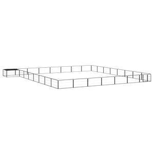 Заграждение за куче черно 32 панела 100x50 см прахово боядисано