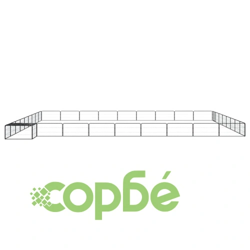 Заграждение за куче черно 36 панела 100x50 см прахово боядисано ➤ топ цена ➤ sorbe.bg