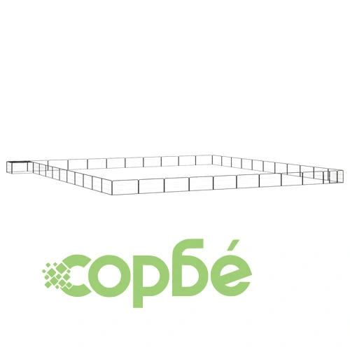 Заграждение за куче черно 44 панела 100x50 см прахово боядисано ➤ топ цена ➤ sorbe.bg