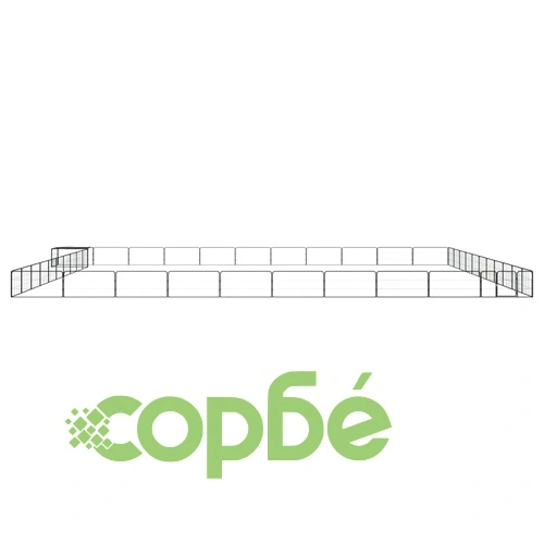 Заграждение за куче черно 44 панела 100x50 см прахово боядисано ➤ топ цена ➤ sorbe.bg